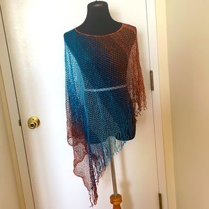 Missoni poncho. blue/bronze glitter gradient